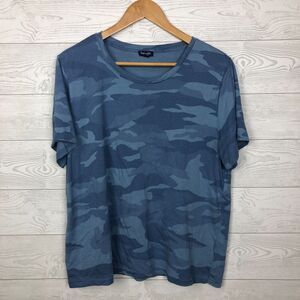 Splendid Women's XXL Blue Camouflage Short Sleeve Tee Shirt Cotton Blend Casual
